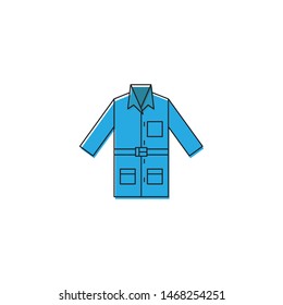 Laboratory coat vector icon symbol isolated on white background