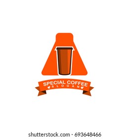 Laboratory coffee logo design with creative illustration