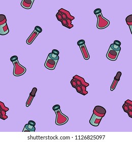 Laboratory color outline isometric pattern