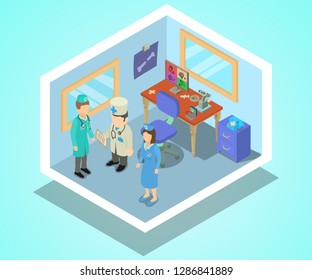 Laboratory concept banner. Isometric banner of laboratory vector concept for web, giftcard and postcard