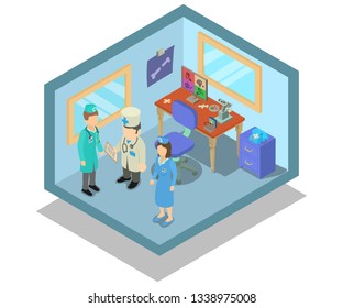 Laboratory concept banner. Isometric banner of laboratory vector concept for web, giftcard and postcard