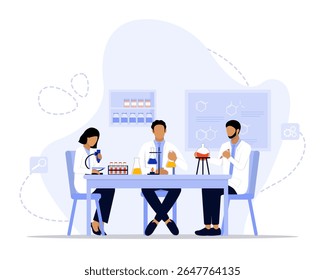 Ilustração do conceito do laboratório. Adequado para landing page, ui, web, cartão de introdução do aplicativo, 
editorial, folheto e banner.