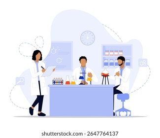 Ilustração do conceito do laboratório. Adequado para landing page, ui, web, cartão de introdução do aplicativo, 
editorial, folheto e banner.