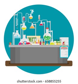 Laboratory Conceptual. Vector Illustration.