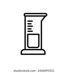 Laboratory Cylinder Outline Icon Vector Illustration