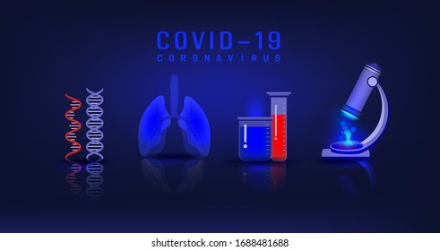 laboratory development research,Coronavirus ,Horizontal template for a poster develop equipment without people science research and developer concept icon