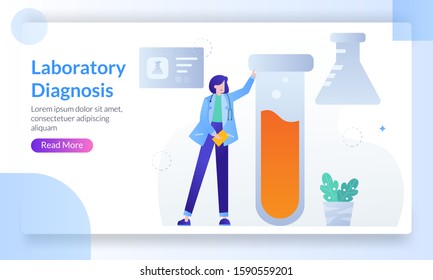 Laboratory Diagnosis concept,  healthcare and medical service, consult with diverse doctor, landing page template for banner, flyer, ui, web, mobile app, poster