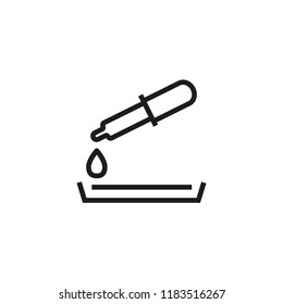 Laboratory diagnostics line icon. Petri dish, pipette, analysis. Research concept. Vector illustration can be used for topics like chemistry, science, medicine