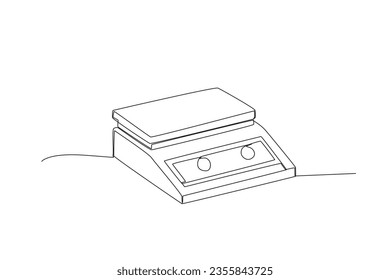 A laboratory digital balance. Lab equipment one-line drawing