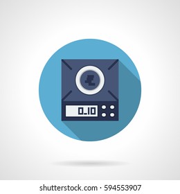 Laboratory digital scales. Round flat color icon