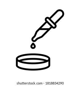 Laboratory dropper icon. Line vector. Isolate on white background.