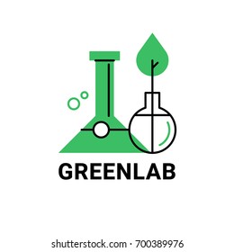 Laboratory ecology vector logo. Vector illustration for website, presentation and poster