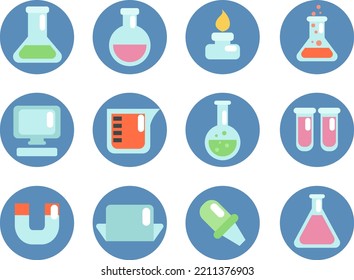 Laboratory education, illustration, vector on white background.