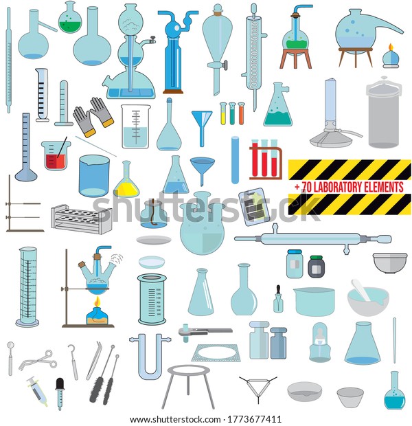 Laboratory Elements Different Types Laboratory Instruments Stock Vector ...