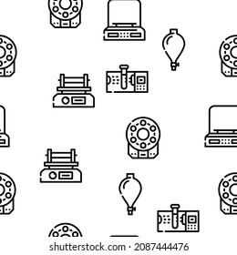 Laboratory Equipment For Analysis Vector Seamless Pattern Thin Line Illustration