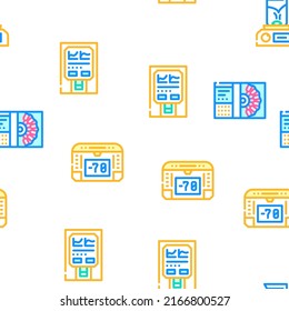 Laboratory Equipment For Analysis Vector Seamless Pattern Color Line Illustration