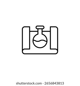 Equipo De Laboratorio Con Documento Sobre Fondo Transparente Estilo Lineal