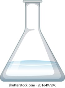 A Laboratory Equipment with A Flask on white background illustration