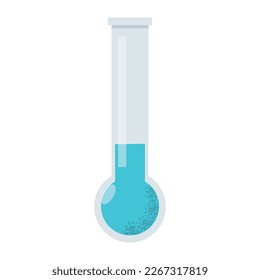 Laboratory equipment. Flat glass tubes, flask, glass and other chemical and medical laboratory measuring equipment. Vector illustration science concept isolated on background