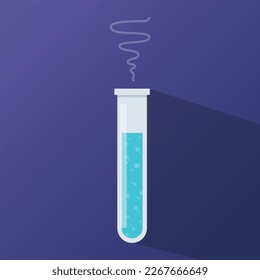 Laboratory equipment. Flat glass tubes, flask, glass and other chemical and medical laboratory measuring equipment. Vector illustration science concept isolated on background