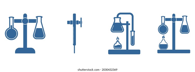 símbolo de señal de vector conjunto de iconos de equipo de laboratorio