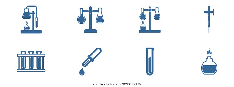 símbolo de señal de vector conjunto de iconos de equipo de laboratorio