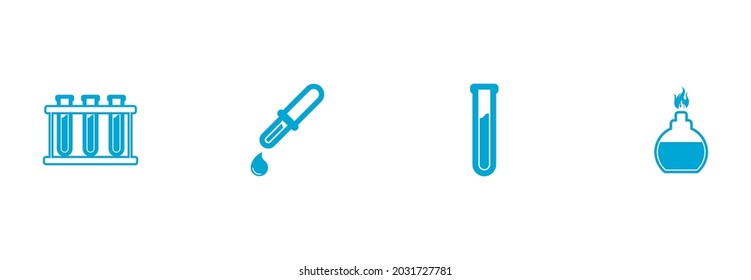 laboratory equipment icon set vector sign symbol