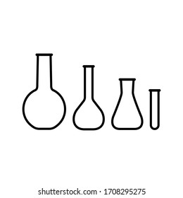Laboratory equipment icon. Vector illustration test tube symbol on white background.
