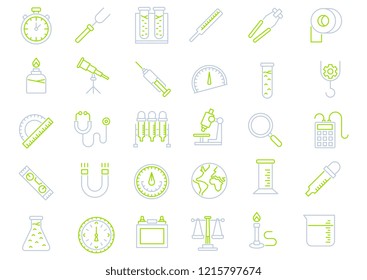 Laboratory equipment icons set