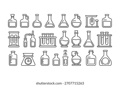 Laboratory Equipment Icons Set Vector Graphics With White Background Keywords laboratory, equipment