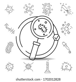 laboratory equipment science experimentation line icon. element of bacterium virus illustration icons. signs symbols can be used for web logo mobile app UI UX