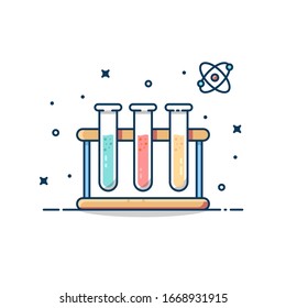 Laboratory equipment vector illustration. Flat design. For web line page, bacgkground, UI/UX design and more.
