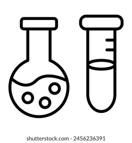Laboratory Equipment Vector Line Icon Design