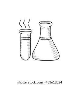 Laboratory equipment vector sketch icon isolated on background. Hand drawn Laboratory equipment icon. Laboratory equipment sketch icon for infographic, website or app.