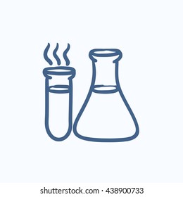 Laboratory equipment vector sketch icon isolated on background. Hand drawn Laboratory equipment icon. Laboratory equipment sketch icon for infographic, website or app.