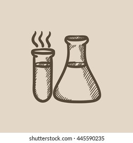 Laboratory equipment vector sketch icon isolated on background. Hand drawn Laboratory equipment icon. Laboratory equipment sketch icon for infographic, website or app.