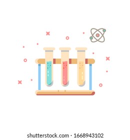 Laboratory equipment without out line vector illustration. Flat design. For web line page, bacgkground, UI/UX design and more.