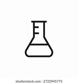 Vector de signo de icono de frasco de Erlenmeyer de laboratorio