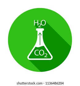 laboratory experience green icon in Badge style with shadow  on white background