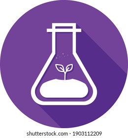 Laboratory experiment icon. chemistry, biological, ecological test tube analyze.