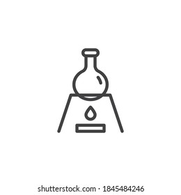 Laboratory experiment line icon. linear style sign for mobile concept and web design. Chemical test tube heating outline vector icon. Symbol, logo illustration. Vector graphics