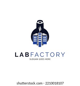 Laboratory Factory Icon Vector Logo Template Illustration Design