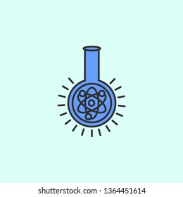 laboratory flask with atom mono color icon. Simple glyph, flat vector of Education icons for UI and UX, website or mobile application