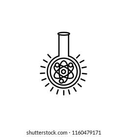 laboratory flask with atom outline icon. Simple vector for UI and UX, website or mobile application on white background