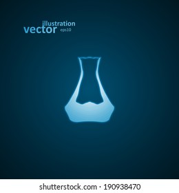 Laboratory flask, blue background, abstract vector illustration eps10