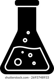 Frasco de laboratorio burbujas Experimento científico Vector líquido químico