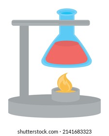 laboratory flask and burner icon