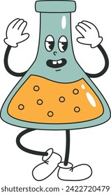 Laboratory Flask Character Vector Illustration