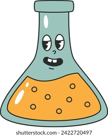 Laboratory Flask Character Vector Illustration