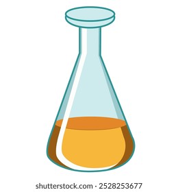 Laboratory flask with chemical reagent. Vector illustration